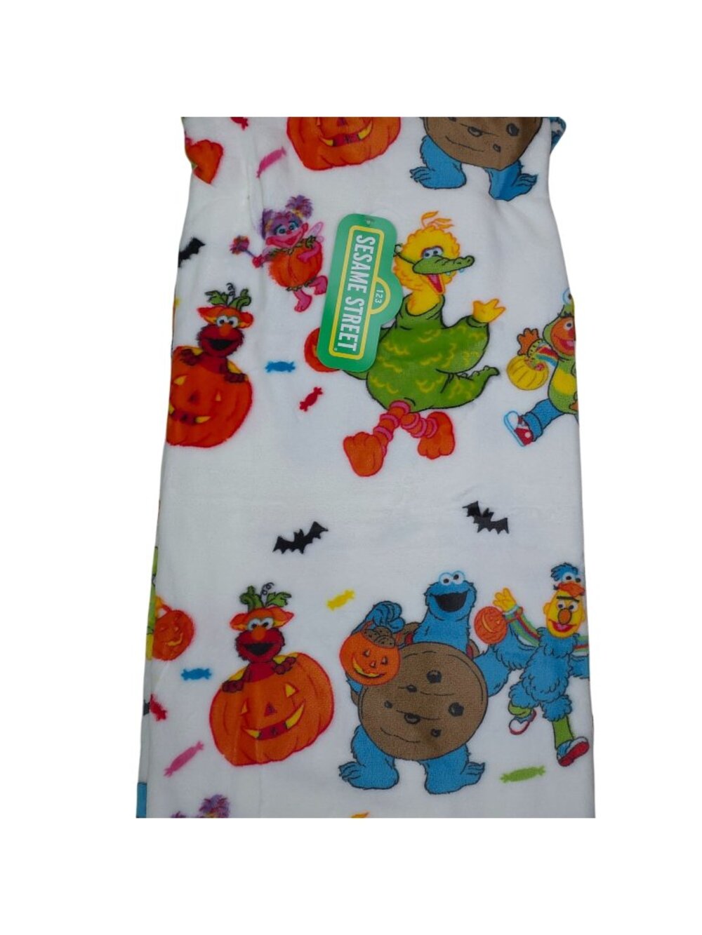 Sesame Street Halloween Plush Throw Blanket 50"X60" Cookie Monster Elmo Big Bird